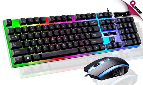 LED Mechanical Style Keyboard & Mouse Set!